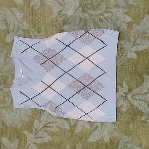 Blue argyle sweater vest - L